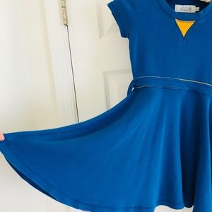 Anive For The Minors Blue Yellow TWIRL Dress 6